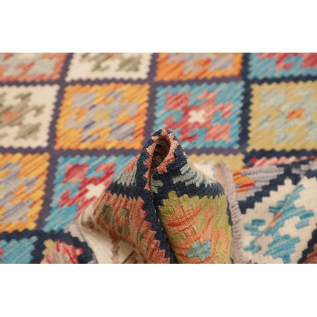 Tappeto Kilim Afghanistan marrone grigio 131x191