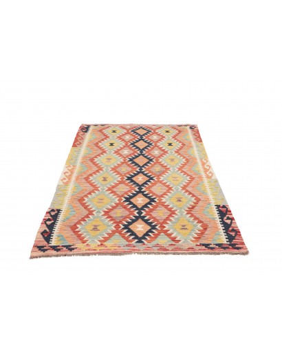 Tappeto Kilim Afghanistan marrone rosso 118x191