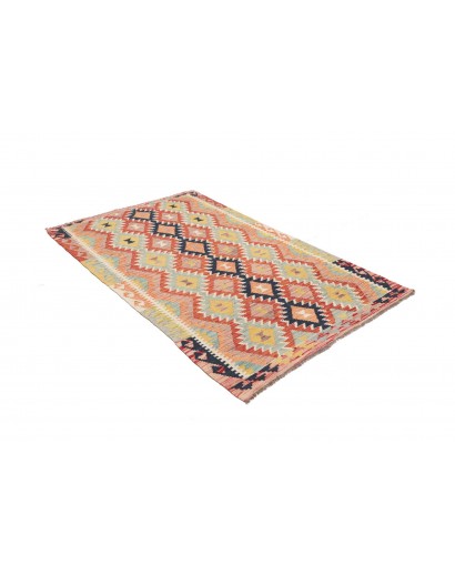 Tappeto Kilim Afghanistan marrone rosso 118x191