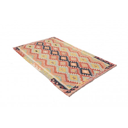 Tappeto Kilim Afghanistan marrone rosso 118x191