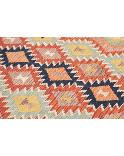 Tappeto Kilim Afghanistan marrone rosso 118x191