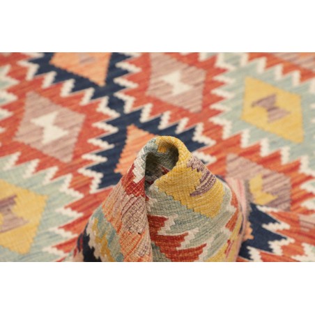 Tappeto Kilim Afghanistan marrone rosso 118x191