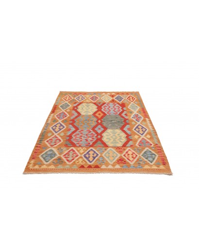 Tappeto Kilim Afghanistan marrone bianco 133x178