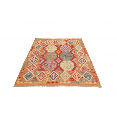 Tappeto Kilim Afghanistan marrone bianco 133x178