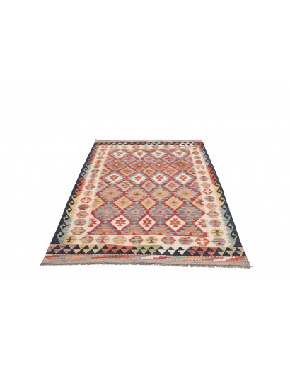Tappeto Kilim Afghanistan marrone grigio 134x191