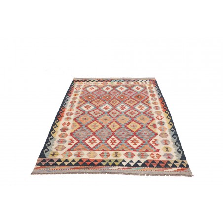 Tappeto Kilim Afghanistan marrone grigio 134x191