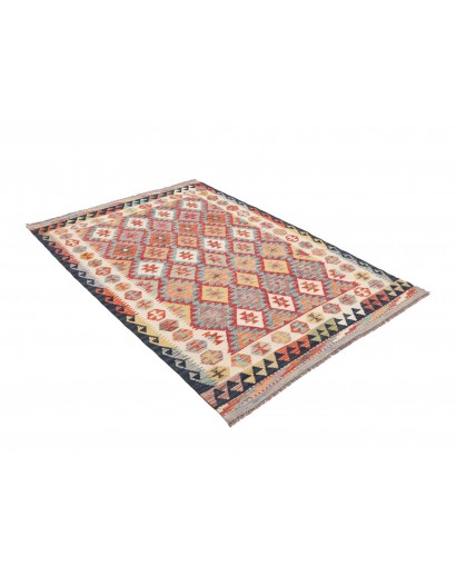 Tappeto Kilim Afghanistan marrone grigio 134x191