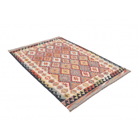 Tappeto Kilim Afghanistan marrone grigio 134x191