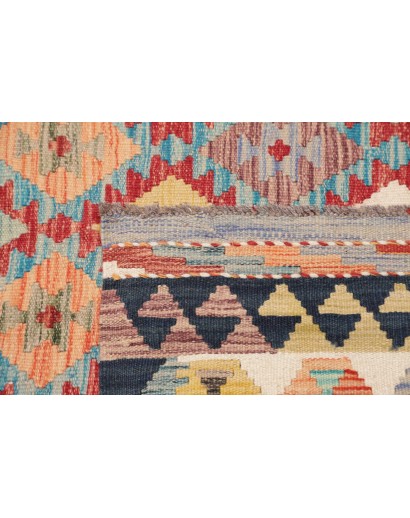 Tappeto Kilim Afghanistan marrone grigio 134x191