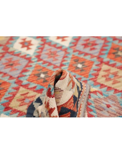 Tappeto Kilim Afghanistan marrone grigio 134x191