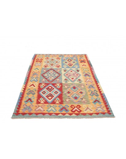 Tappeto Kilim Afghanistan marrone grigio 129x188