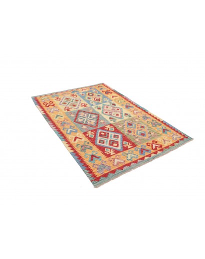Tappeto Kilim Afghanistan marrone grigio 129x188