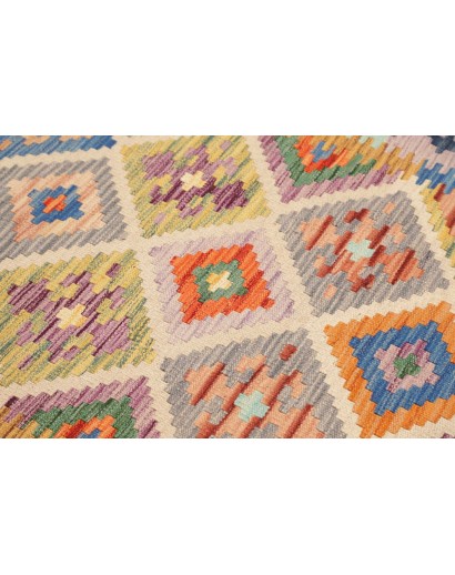 Tappeto Kilim Afghanistan marrone azzurro 119x187