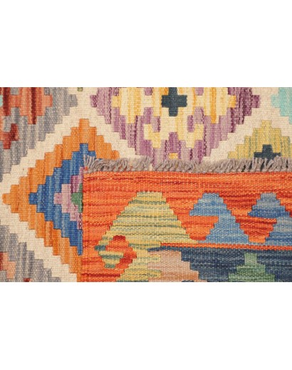 Tappeto Kilim Afghanistan marrone azzurro 119x187