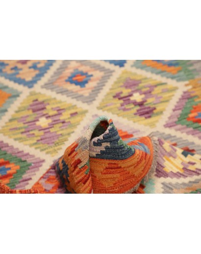 Tappeto Kilim Afghanistan marrone azzurro 119x187