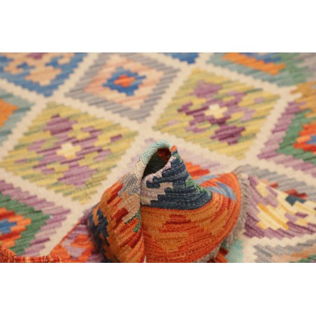 Tappeto Kilim Afghanistan marrone azzurro 119x187