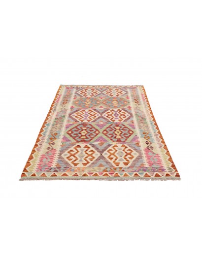 Tappeto Kilim Afghanistan beige azzurro 123x179