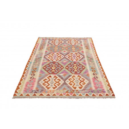 Tappeto Kilim Afghanistan beige azzurro 123x179