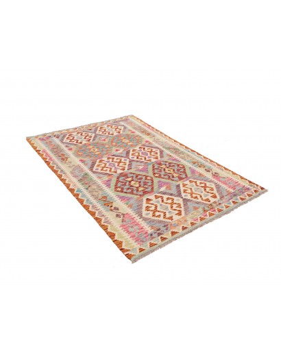 Tappeto Kilim Afghanistan beige azzurro 123x179