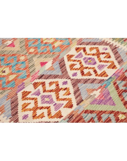 Tappeto Kilim Afghanistan beige azzurro 123x179