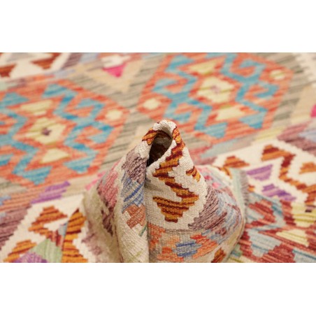 Tappeto Kilim Afghanistan beige azzurro 123x179