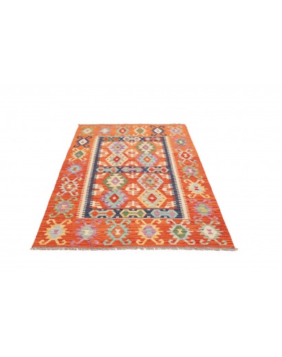 Tappeto Kilim Afghanistan arancione giallo 122x174