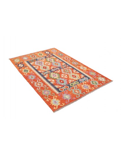 Tappeto Kilim Afghanistan arancione giallo 122x174