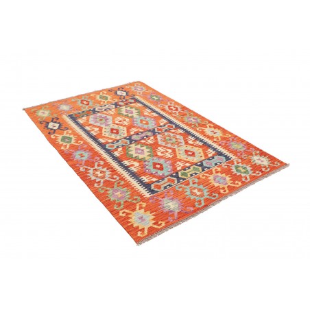 Tappeto Kilim Afghanistan arancione giallo 122x174