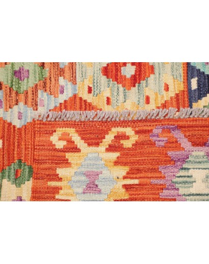 Tappeto Kilim Afghanistan arancione giallo 122x174