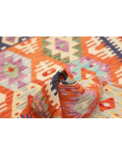 Tappeto Kilim Afghanistan arancione giallo 122x174