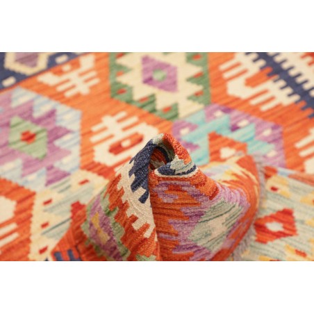 Tappeto Kilim Afghanistan arancione giallo 122x174