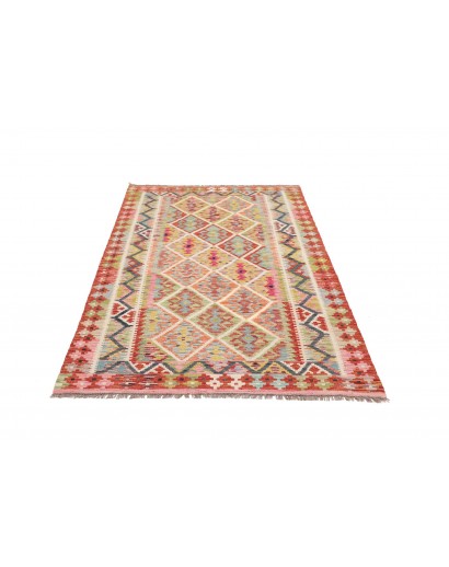 Tappeto Kilim Afghanistan marrone rosso 122x183