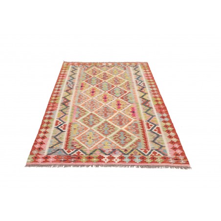 Tappeto Kilim Afghanistan marrone rosso 122x183