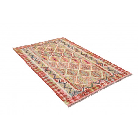 Tappeto Kilim Afghanistan marrone rosso 122x183