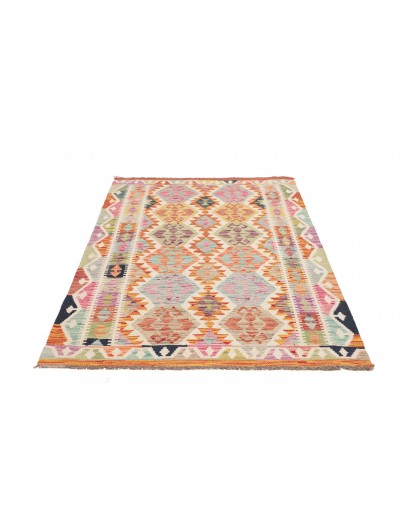 Tappeto Kilim Afghanistan marrone giallo 124x182