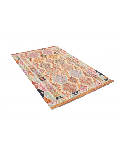Tappeto Kilim Afghanistan marrone giallo 124x182