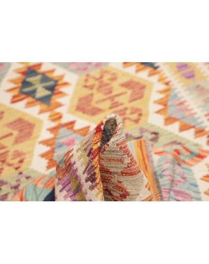Tappeto Kilim Afghanistan marrone giallo 124x182