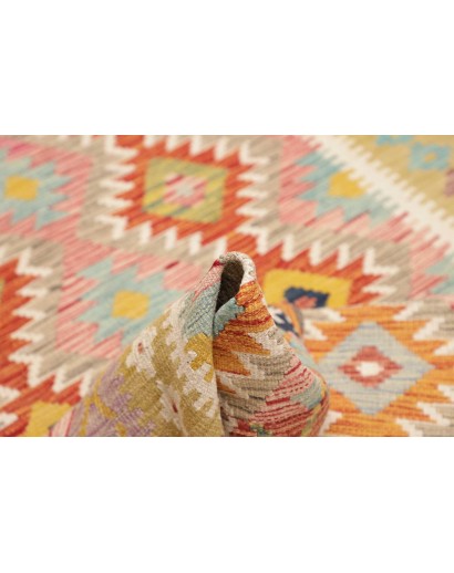 Tappeto Kilim Afghanistan marrone bianco 127x182