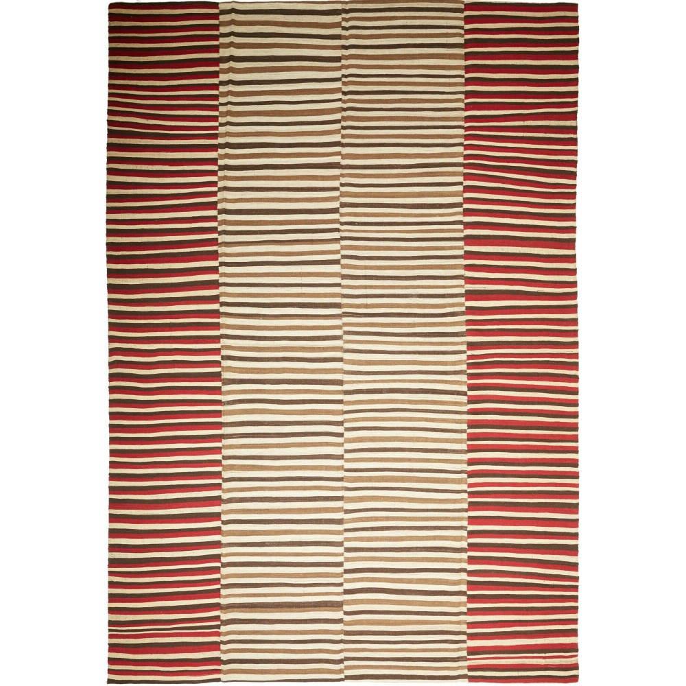 Tappeto Kilim Mazandaran Vintage Persia marrone giallo 263x382