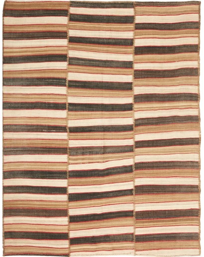 Tappeto Kilim Mazandaran Vintage Persia marrone verde 143x186