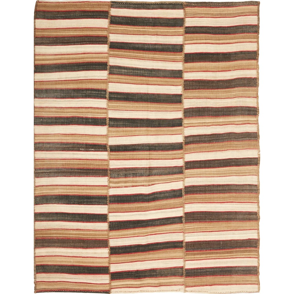 Tappeto Kilim Mazandaran Vintage Persia marrone verde 143x186 Tappeto Kilim Mazandaran Vintage Persia marrone verde 143x186