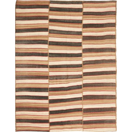Tappeto Kilim Mazandaran Vintage Persia marrone verde 143x186