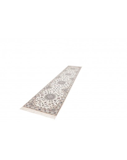 Tappeto Nain 6La Persia bianco azzurro 87x412