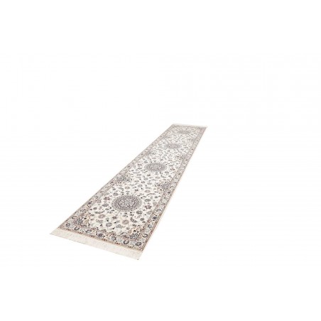 Tappeto Nain 6La Persia bianco azzurro 87x412