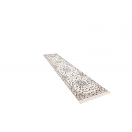 Tappeto Nain 6La Persia bianco azzurro 87x412