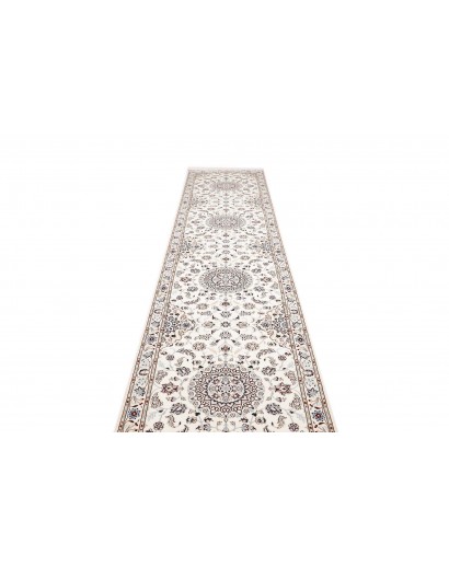 Tappeto Nain 6La Persia bianco azzurro 87x412