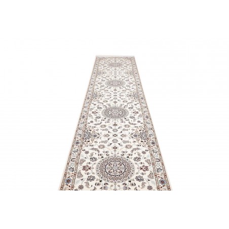 Tappeto Nain 6La Persia bianco azzurro 87x412