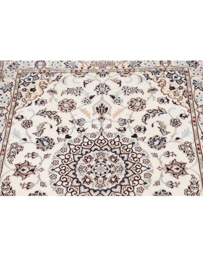 Tappeto Nain 6La Persia bianco azzurro 87x412