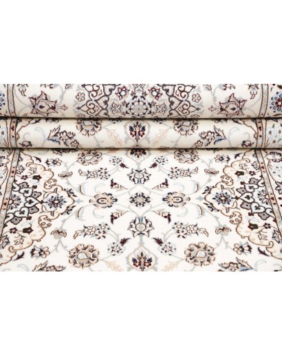 Tappeto Nain 6La Persia bianco azzurro 87x412