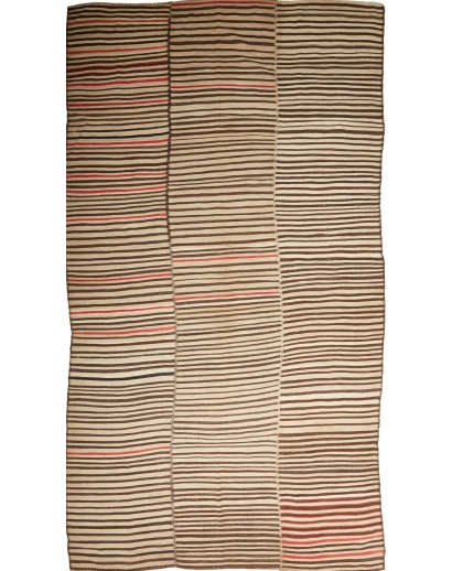 Tappeto Kilim Mazandaran Vintage Persia marrone verde 207x390